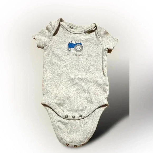 NWOT 0-3 month “Built to Be Happy” grey SS onesie. - Picture 5 of 5